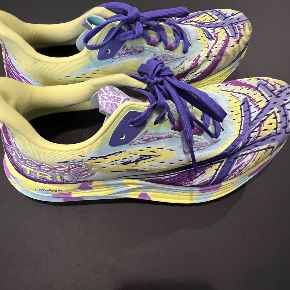 ASICS Noosa Tri 15 Women's Purple and Yellow Athletic Shoes